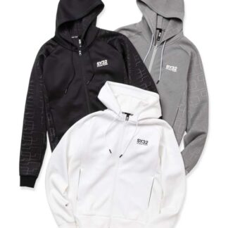 DOUBLE KNIT EMBOSS GEOMETRY ZIP HOODIE