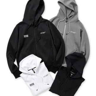 DOUBLE KNIT EMBOSS LOGO ZIP HOODIE