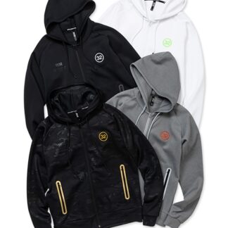 DOUBLE KNIT  EMBROIDERY LOGO ZIP HOODIE