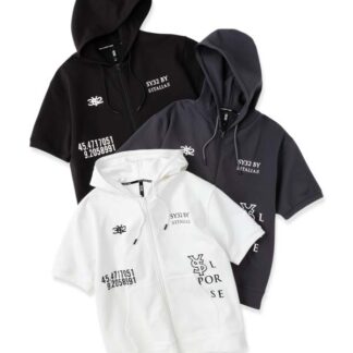 SPIRAL KNIT ZIP HOODIE TEE