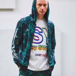 RUSH GUARD ZIP HOODIE CURSIVE