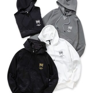 DOUBLE KNIT EMBOSS CAMO SHIELD LOGOP/O HOODIE